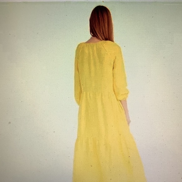 J Crew Long Sleeve Tiered Linen Dress NWT Size L-XL - Picture 5 of 7